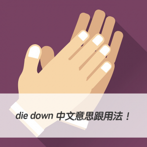 die down 中文意思跟用法！